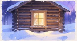 Изба в зимнем лесу