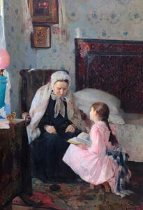 Бабушка и внучка. Художник: Алексей Корин, 1893 г.
